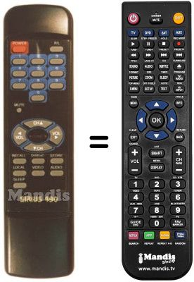 Replacement remote control EMME ESSE SIRIUS 490 (500 CHANNEL)