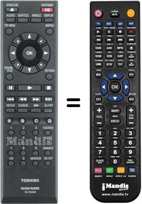 Replacement remote control Toshiba HD-EP35