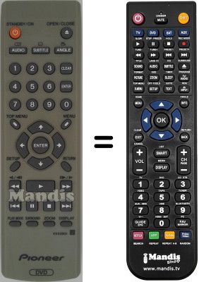 Replacement remote control Pioneer DV U7