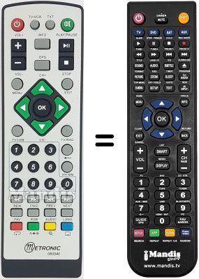 Replacement remote control Metronic ZAP BOX USB PLAYER