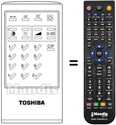 Replacement remote control Toshiba 23120771 Replacement remote control Toshiba 23120771
