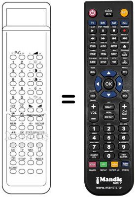Replacement remote control Audiosonic KT8875
