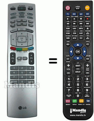Replacement remote control LG 6710900011W Replacement remote control LG 6710900011W