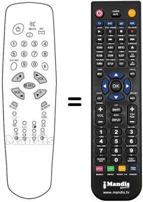 Replacement remote control Akai TV2107T