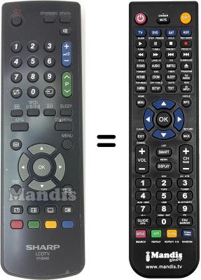 Replacement remote control Sharp LC-20AD5ERUS