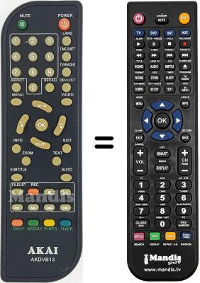 Replacement remote control Akai AKDVB13