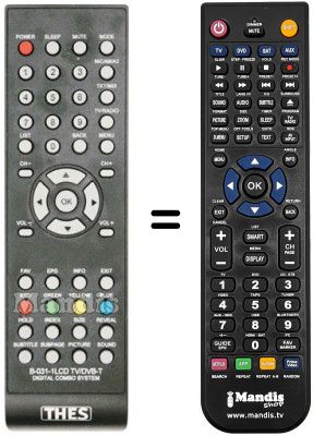 Replacement remote control THES LTV2298D