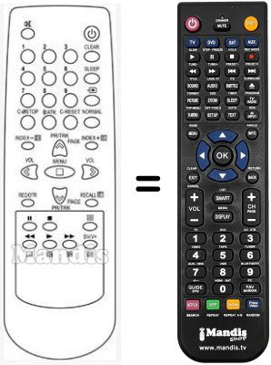 Replacement remote control Daewoo DVT20H4UD Replacement remote control Daewoo DVT20H4UD