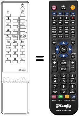 Replacement remote control CT-9289
