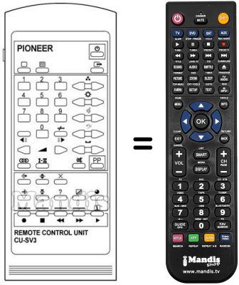 Replacement remote control Pioneer SV2803
