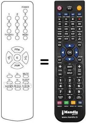 Replacement remote control Daewoo DTC2072 Replacement remote control Daewoo DTC2072