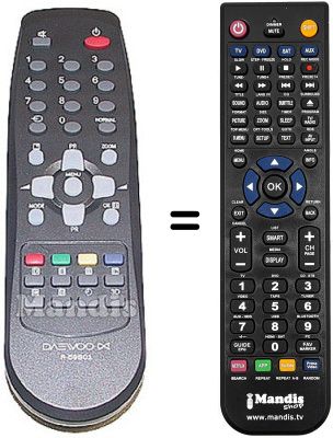 Replacement remote control Daewoo DWF28W8GB