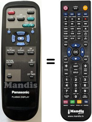 Replacement remote control Panasonic TH-42PW3