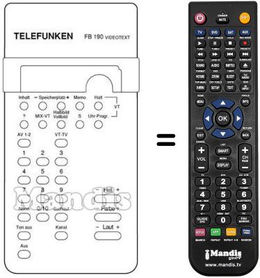 Replacement remote control Telefunken A320S