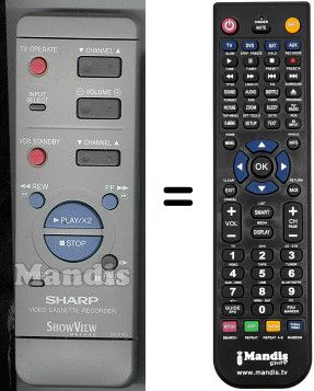 Replacement remote control Sharp VC-MH69GM