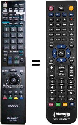 Replacement remote control Sharp LC40LE822E