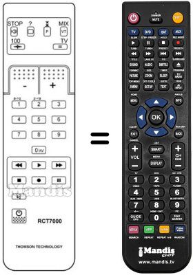 Replacement remote control Thomson HRC7900 Replacement remote control Thomson HRC7900