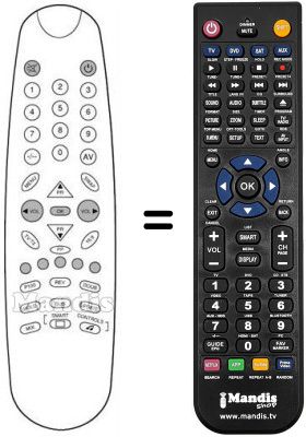 Replacement remote control Audiosonic KT9690MSTX
