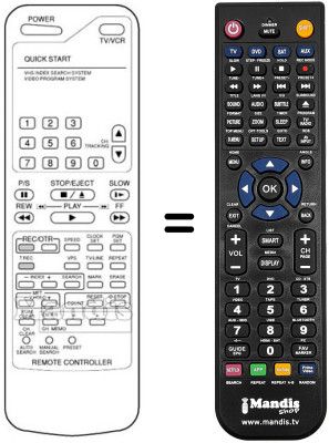 Replacement remote control Audiosonic MV204