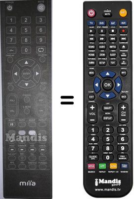 Replacement remote control MIIA MTV 32 LC HD