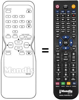 Replacement remote control Funai 25A-250