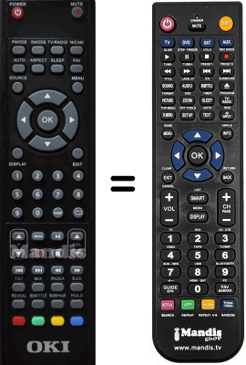 Replacement remote control Oki V19N-PHTUV