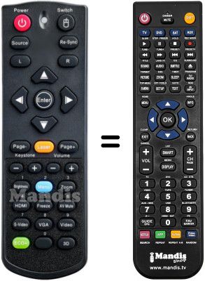 Replacement remote control Optoma X305ST