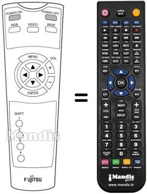Replacement remote control Fujitsu PDS4222