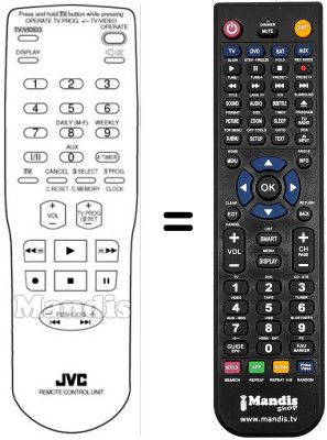 Replacement remote control JVC PQ21760D-3