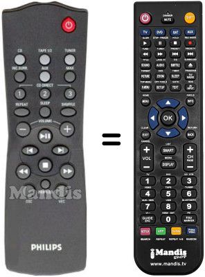 Replacement remote control Philips FWC399