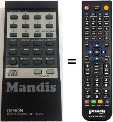 Replacement remote control RC-203