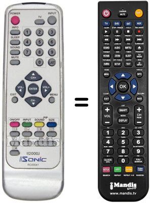 Replacement remote control IISONIC II2000J