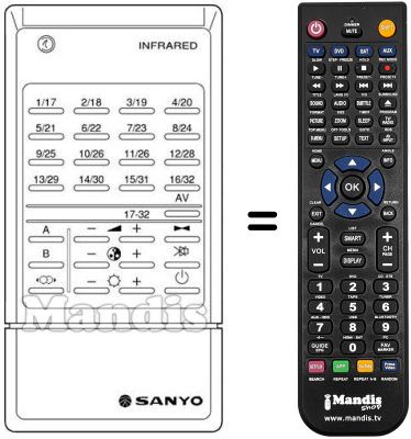 Replacement remote control Hitachi RC243