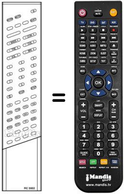 Replacement remote control RC3002