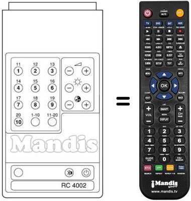 Replacement remote control RC4002