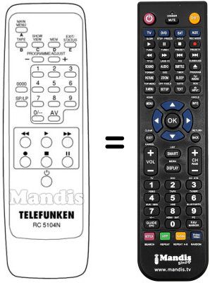 Replacement remote control RC5104N