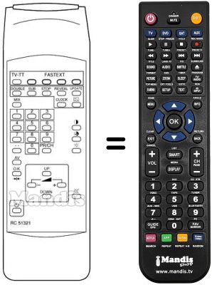 Replacement remote control RC51321