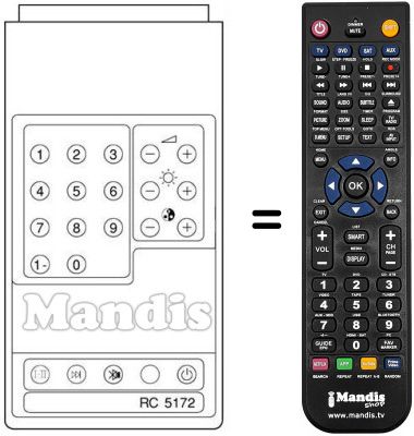 Replacement remote control RC5172