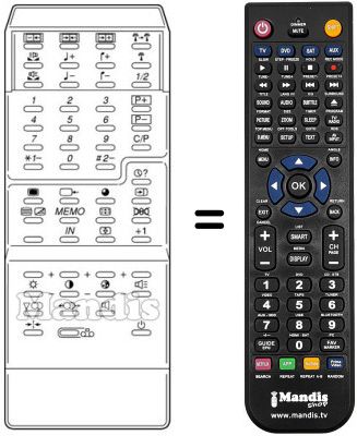 Replacement remote control RC7607