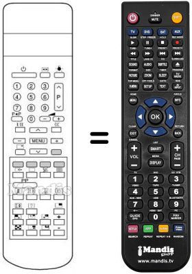 Replacement remote control RC8077VE