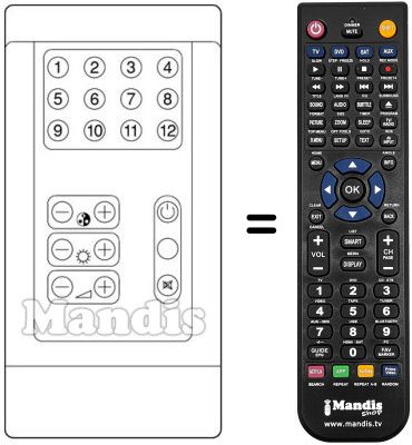 Replacement remote control RCIV12FACH