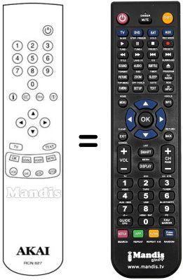 Replacement remote control Akai TV2021T
