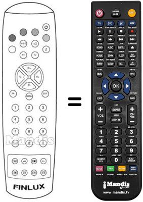 Replacement remote control Finlux CTW3227TN