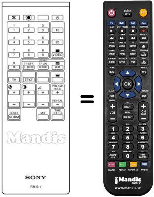 Replacement remote control Sony RM611