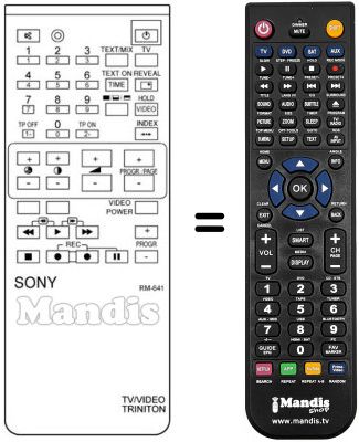 Replacement remote control Sony RM641