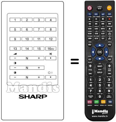 Replacement remote control Sharp RRMCG0251CESA