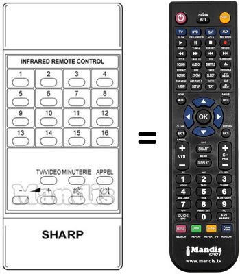 Replacement remote control RRMCG0320CESA