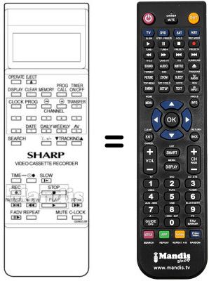 Replacement remote control Sharp RRMCG0662UMSA