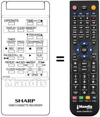 Replacement remote control RRMCG0778UM