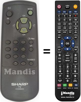 Replacement remote control Sharp 37AM23S